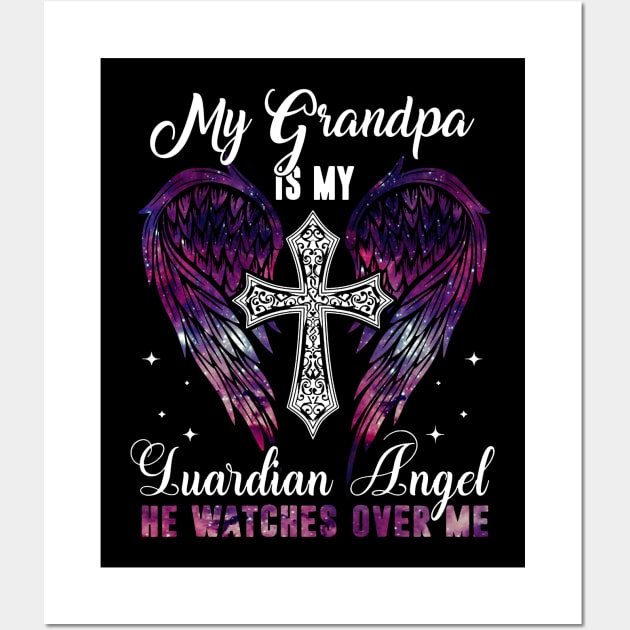 Grandpa Is Guardian Angel He Watches Over Me Wall Art by Buleskulls 